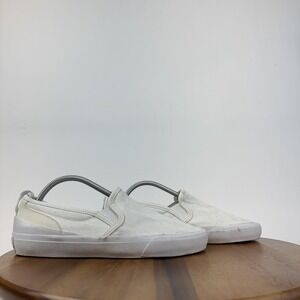 Womens Official Program Stu-80 White Canvas Slip On Casual Sneakers Size 9.5 M